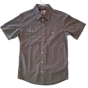 Ecko Unlimited black/white short Sleeve button down shirt,  medium